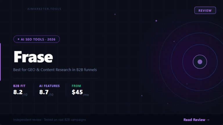 Frase review ai marketer tools 2026